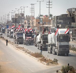 بإشراف ودعم من جمهورية مصر العربية، إطلاق حملة "يدا بيد.. سند وأمان" لتوفير الخيام ووسائل التدفئة للنازحين في الزوايدة وسط قطاع غزة